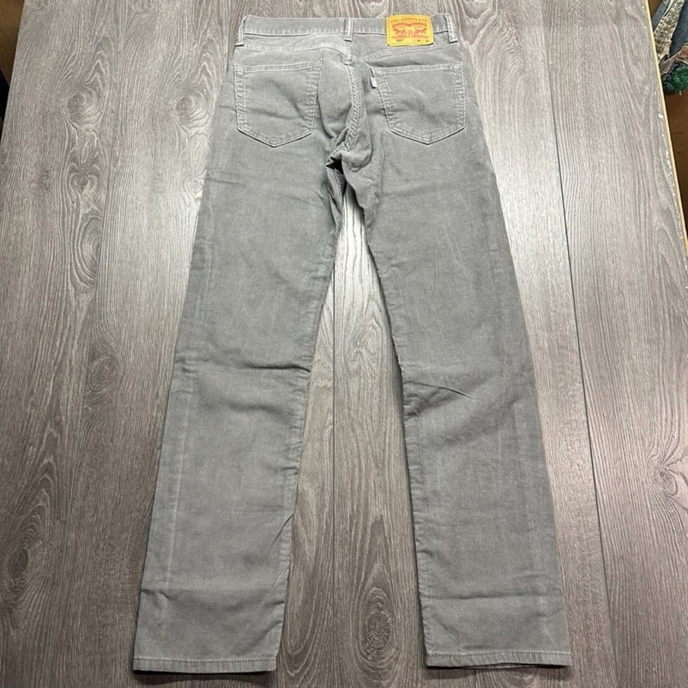 Levis 505 Regular Fit Grey Corduroy Pants Vintage Mens 30x32 Straight Leg